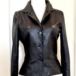 Vintage Ralph Lauren Black Label Lamb Leather Blazer Jacket Sz 2